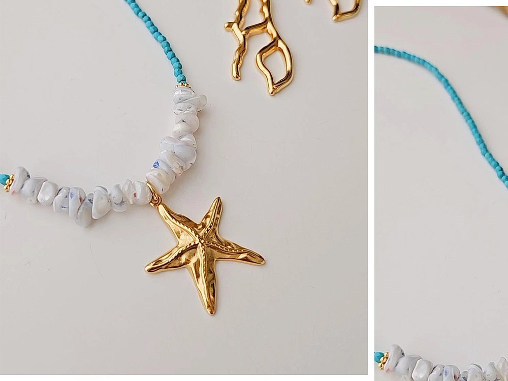 Gold Starfish Pendant Necklace