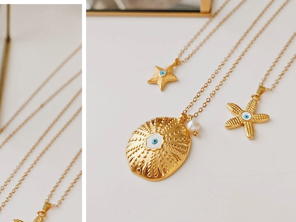Necklace with Starfish & Sea Urchins
