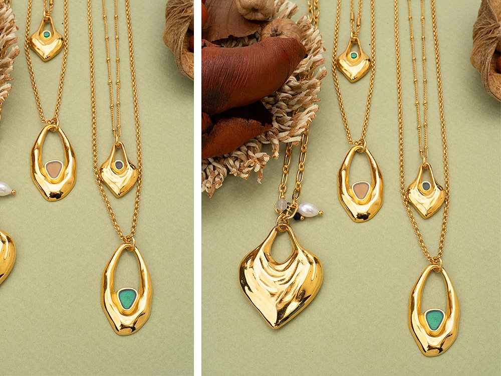 Soft shapes and earthy tones