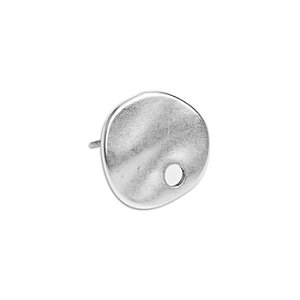 Wavy circle earring 14mm with 1 hole tit. pin