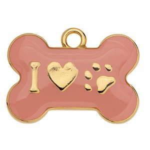 Μοτίφ κόκκαλο σκυλου I Love My Pet κρεμαστό
