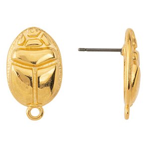 Σκουλαρίκι σκαραβαίος με κρικάκι και pin τιτανίου