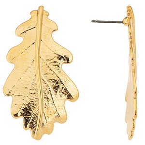 Leaf earring with titanium pin