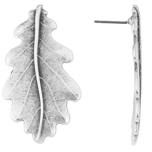 Leaf earring with titanium pin