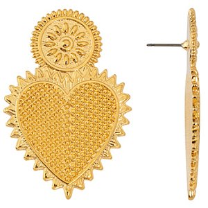 Heart earring with titanium pin