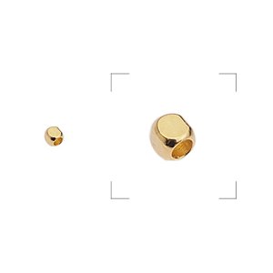 Brass rounded cube bead 2mm H1.2mm