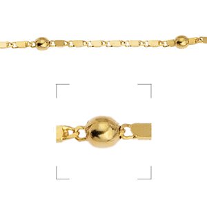 Brass chain rectangular links with balls
