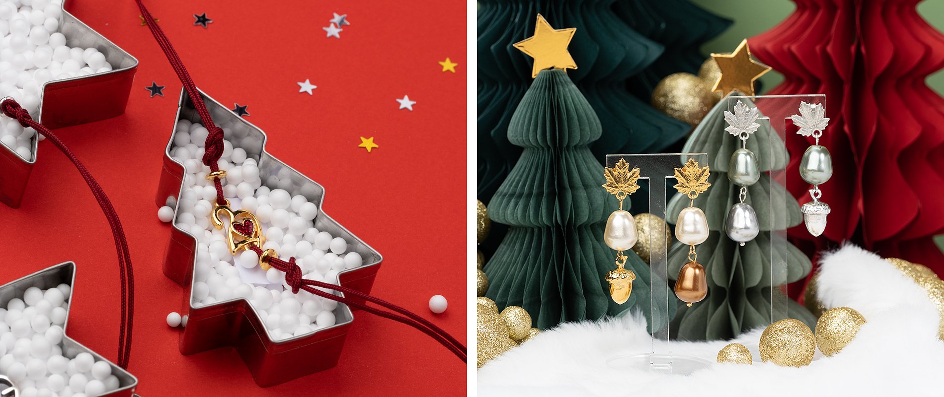 Décorations porte-bonheur 2027 en gros avec éléments métalliques dorés pour créations de Noël et cadeaux saisonniers