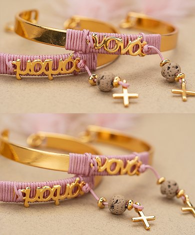 Χρυσά βραχιόλια μαμά και νονά για βάπτιση- επιχρυσωμένα charms χονδρική