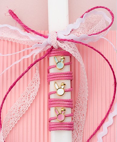 Ροζ λαμπάδα με funky heart - components για λαμπάδες Β2Β