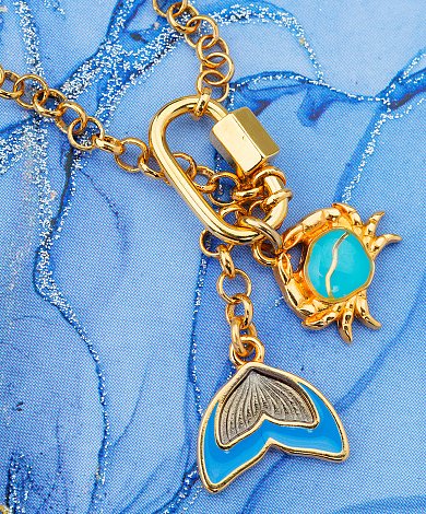 B2B charms with enamel, crabs and mermaid tails for jwelry professionals