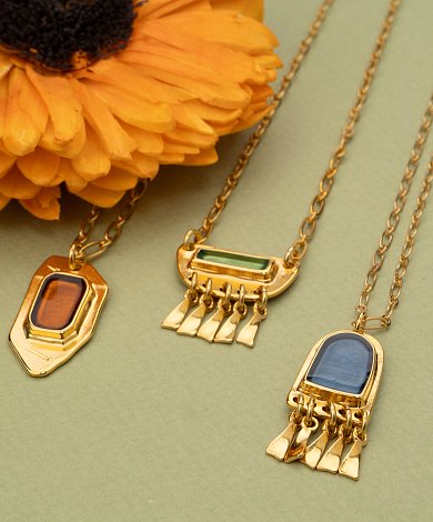 Zamak geometric pendants with gold plating and colored enamel, wholesale jewelry components for DIY and small brand