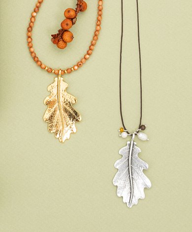 Oversized leaf charms gold and silver plated for professionals